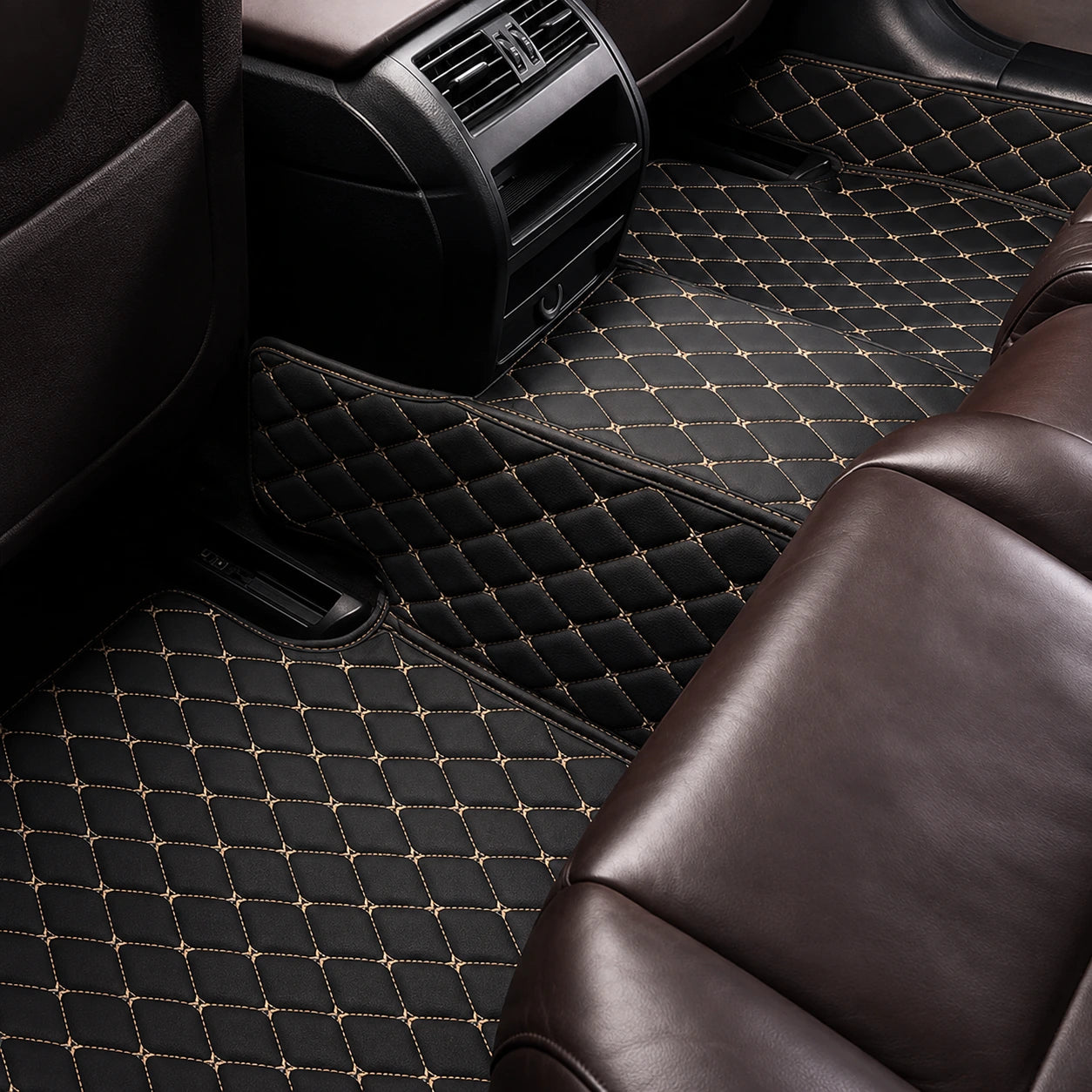Black & Beige Custom Car Mats