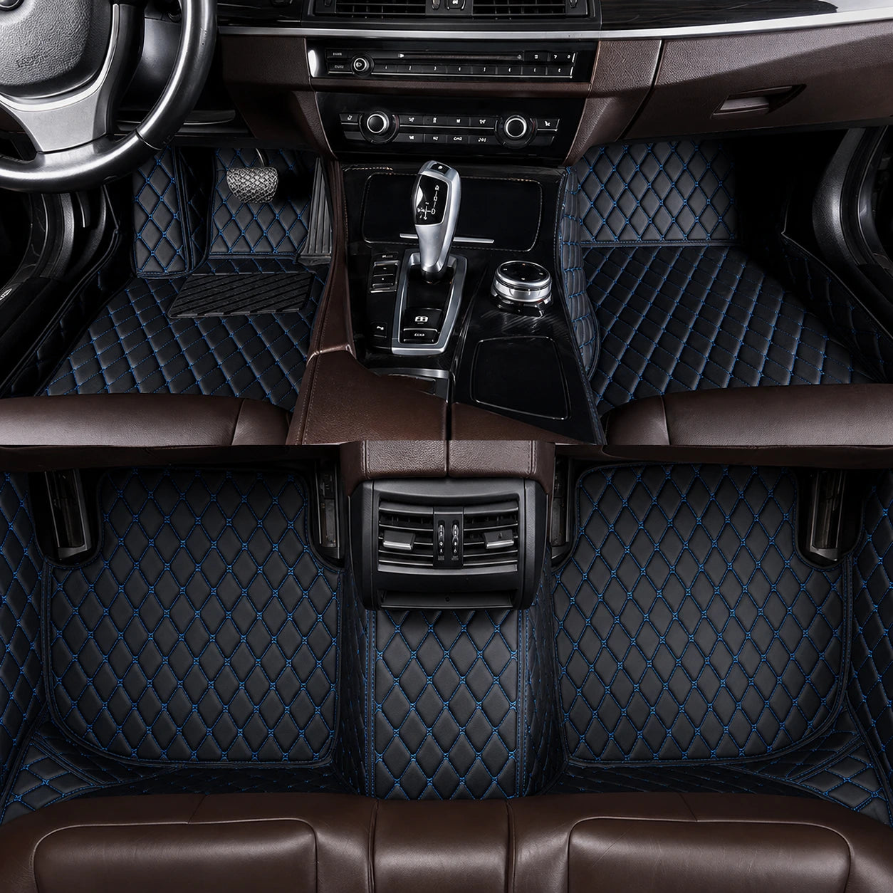 Black & Blue Custom Car Mats